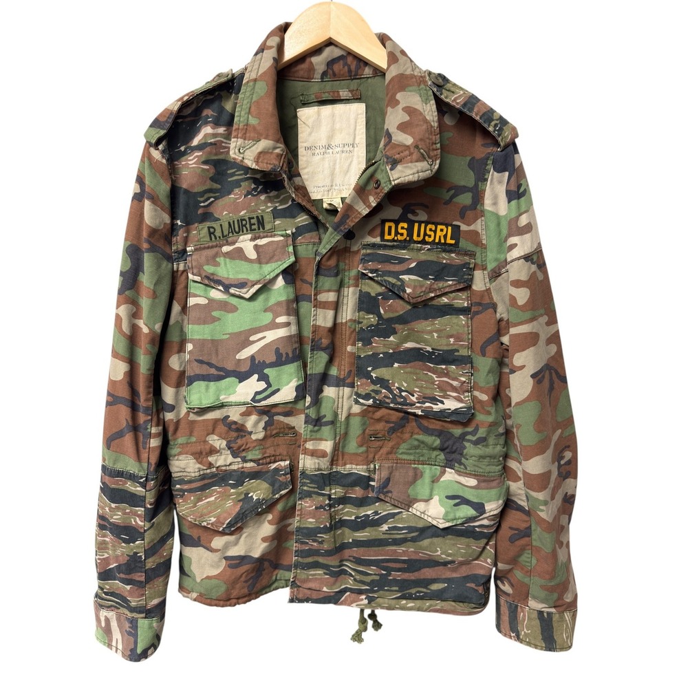 Denim & Supply Ralph Lauren Camo M-65 Field Jacket Mixed Tiger Stripe Woodland S